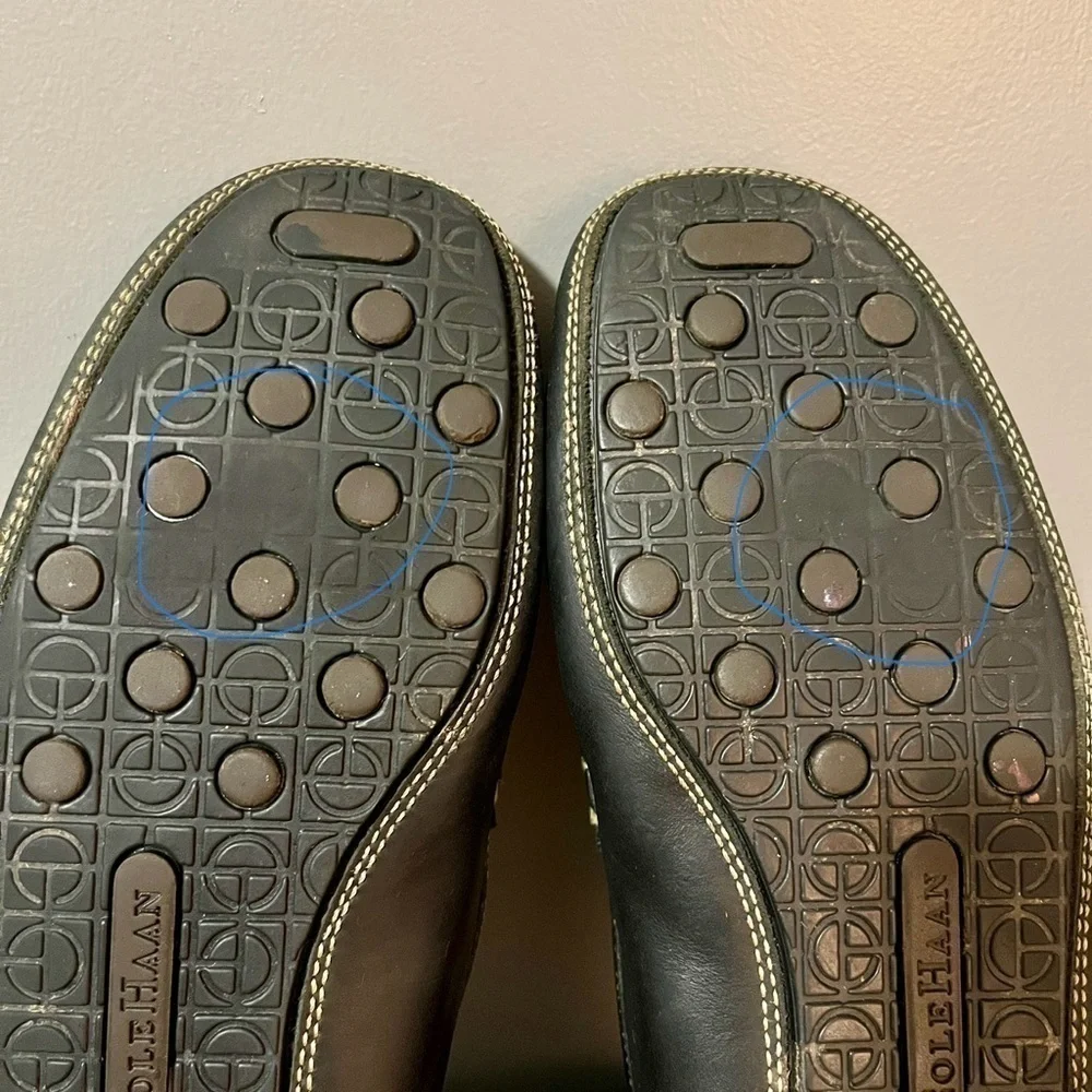 Cole Haan Men's Sz 11 D Black Leather Penny Driver Driving Style Loafer